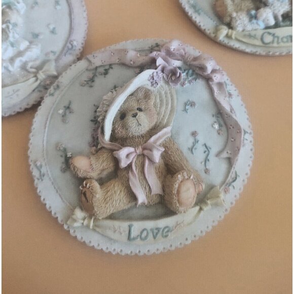 Cherished Teddies Figurines Wall Plaques by Priscilla Hillman Set of 3 1994 - Picture 7 of 16